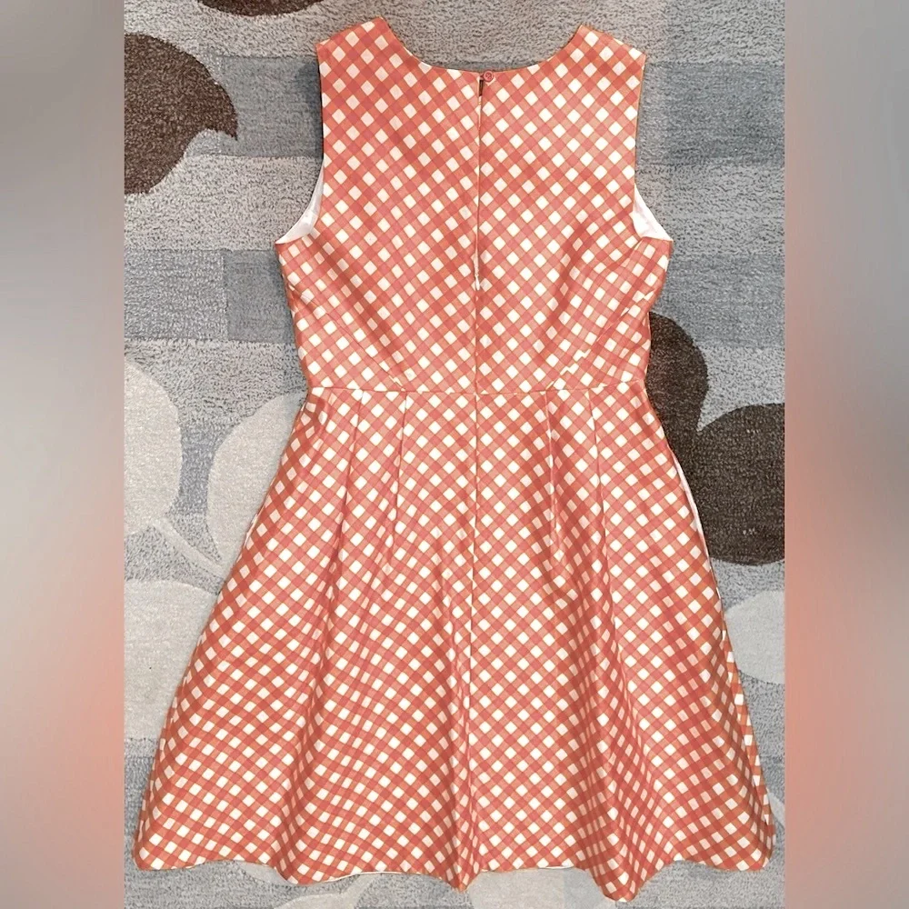 NWT Kate Spade Sleeveless Talulah Orange Gingham A-line Dress
